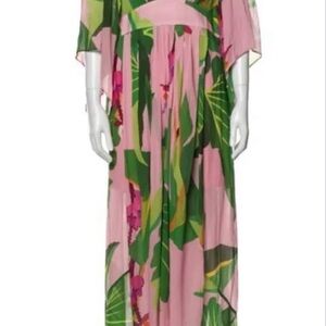 Farm Rio Pink Tropical Print Maxi Dress